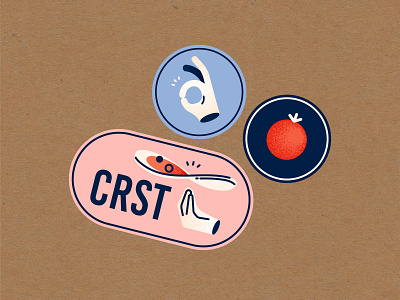 CRST Pizza - Stickers food foodie graphic illustration italian food palette pasta pizza restaurant stickers