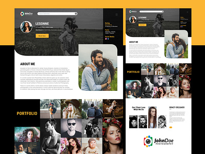 Photographer Profile Page branding design design art photographer photography website portfolio design trending ui