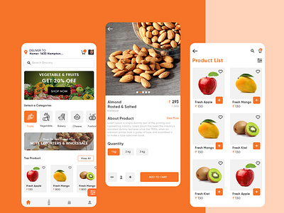 Grocery APp Design application art creative design grocery app grocery store screen ui