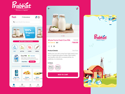 Milk Product App Design 2020 design app design art designing milk new organic food product trending uiux