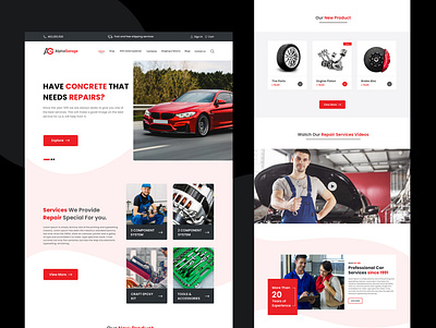 Car Repair Website Design car car repairing concept design design art graphicdesign repairing trending uiux website design