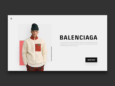 Minimalist Balenciaga Landing Page by Raspo on Dribbble