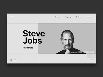 Steve Jobs Website Design apple clean clean ui minimal minimalist slovenia steve jobs typography ui ux web web design website website design