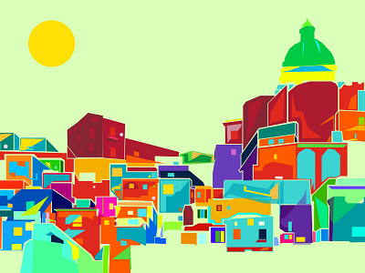 CITY naples art design flat icon illustration illustration wpap adobe pop logo minimal ux vector