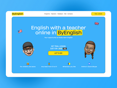 ByEnglish – Homepage design ui ux