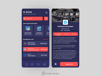 Job Search - mobile app app design interface interfacedesign ui uidesign uiux ux uxdesign web