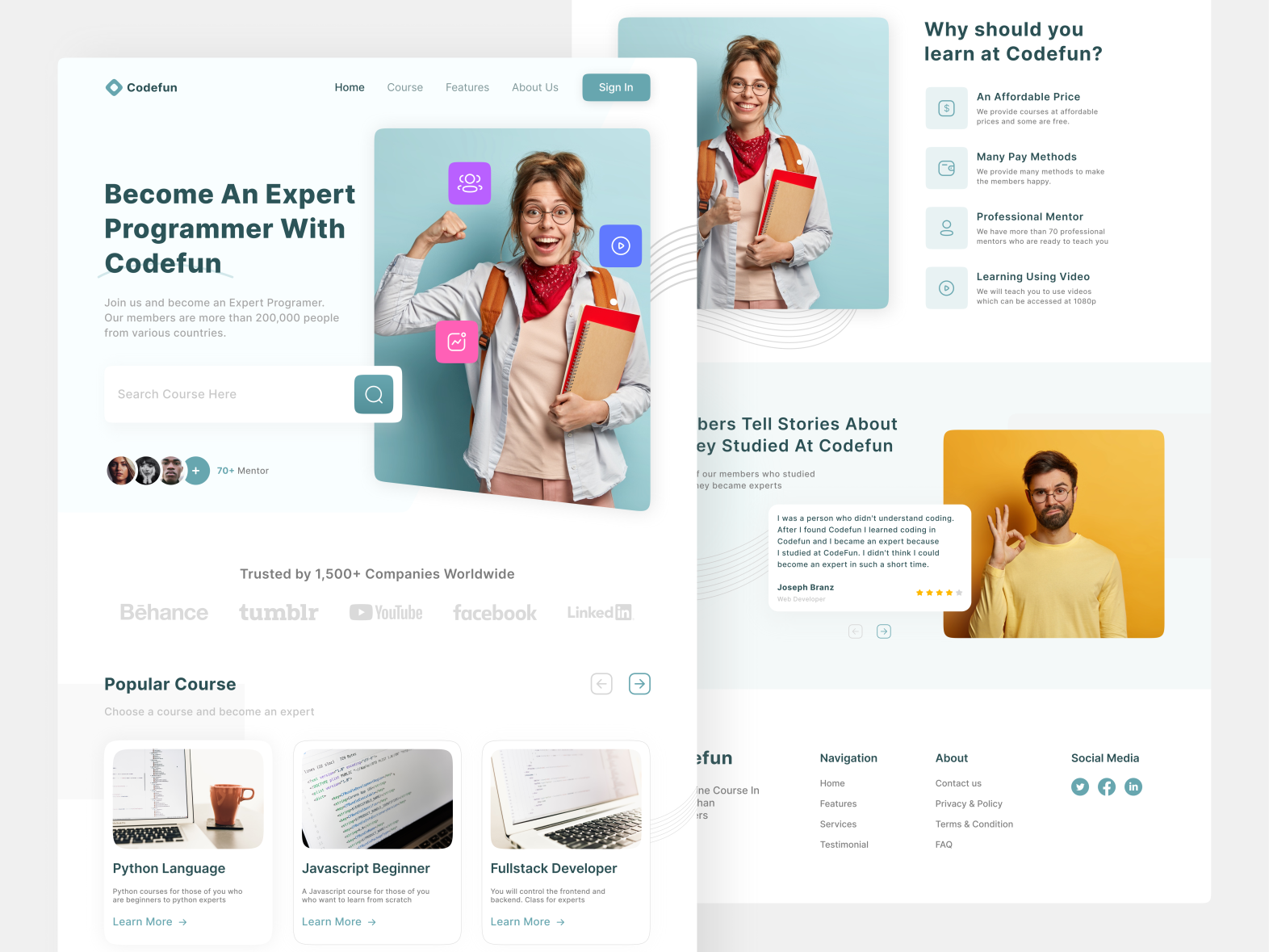 Coding Course Landing Page by Faqih Afdaludin for Plainthing Studio on ...