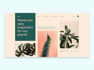 Plants website design concept design minimal plants ui ux web website