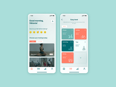 Training mobile app design concept