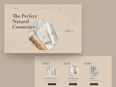 Online store of natural cosmetics (concept) beauty concept cosmetics design minimal natural natural cosmetics ui uidesign uiux web website