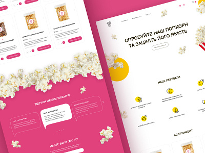 Design website of popcorn chocolate concept corn delicious food design designer food minimal popcorn ui uidesign uiux ukraine ux uxdesign web website