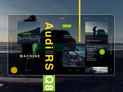 Audi Rs Q8 web UI car car website design app dribble shot dribbleartist ui design