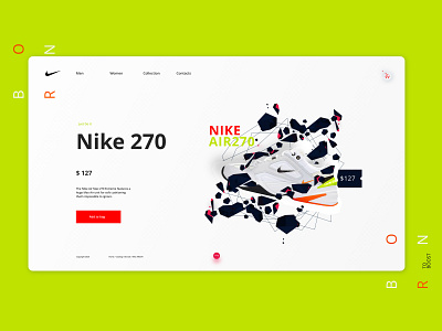 Nike 270 Landing Page nike air nike air max nike running nike shoes nike website shoes web designer