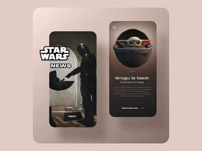 Star wars mobile app concept app design design app dribble shot dribbleartist graphic design grogu mandalorian star wars star wars app starwars ui ui design