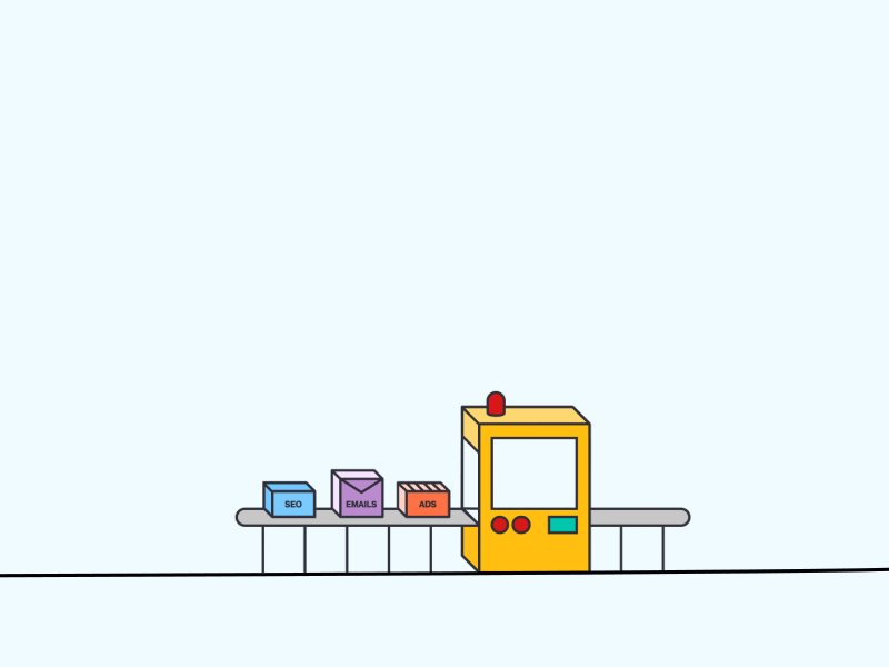 2D animation for website SVG Lottie JSON conveyor by Serg Ltd on Dribbble