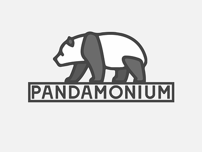 Pandamonium branding design flat icon illustration illustrator logo minimal typography vector