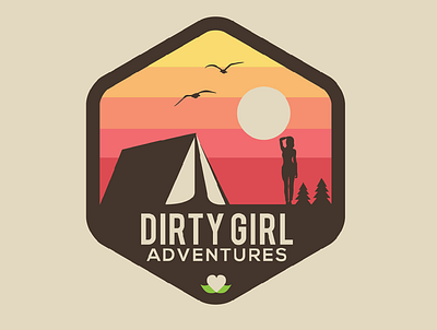 Dirty Girl Adventures branding design flat icon illustration illustrator logo minimal typography vector