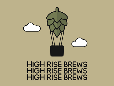 High Rise Brews branding design flat icon illustration illustrator logo minimal typography vector