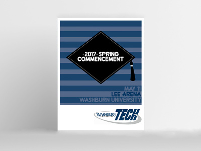 2017 Washburn Tech Spring Commencement Program Cover branding design flat icon illustration illustrator logo minimal typography vector