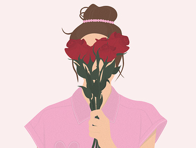 Smell ya later design flowergirl illustration roses vector