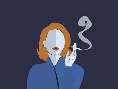 the smoking lady adobe illustrate illustration illustrator portrait vector