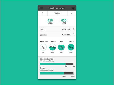 Fitness Pal Redesign app fitness fitnesspal health nutrition redesign