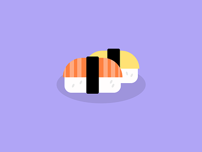 Sushi cute flat design food illustration japan japanese food kawaii sushi vector