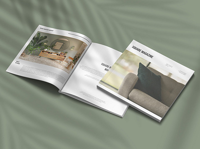 Square Magazine Mockup 3d blank booklet brochure catalog flyer graphic design magazine mockup page paper print psd square