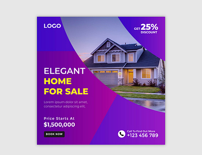 Real Estate social media and instagram post template banner branding facebook banner facebook post social media social media banner