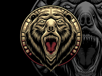 The Bear, "Roaring" Vector Illustration animal bear cartoon esport illustration logo mascot tshirt tshirt design vector viking