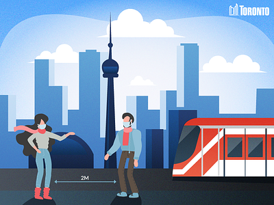 City of Toronto Social Distancing Ad coronavirus illustration toronto