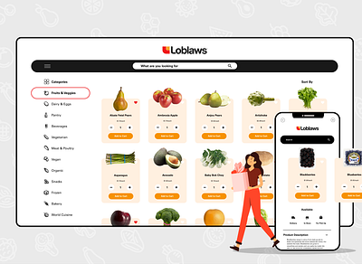 Loblaws UI/UX Concept branding concept design food grocery app illustration ui ux website design