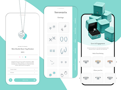 Tiffany & Co. Ui/Ux Concept Design app branding concept design jewelry mobile tiffany tiffany blue ui ux