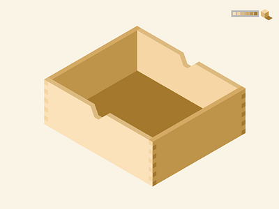 Isometric Wooden Drawer