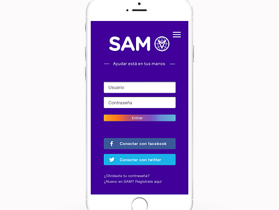 SAM app branding design logo