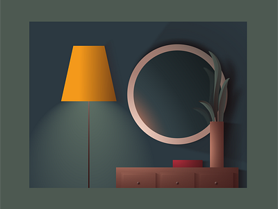 Warm light in interior design graphic design illustration vector vector illustration