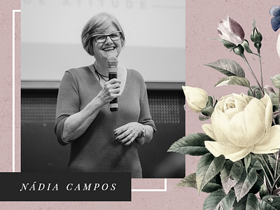 Church Woman Pastor - Nádia Campos church church design design designer female feminine feminine design flower girl girls graphic design graphic designer illustrator pastor photoshop pink woman women women empowerment