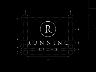 Running Films Logotype fibonacci golden ratio goldenratio grid grid design grid logo grids logo logo design logodesign logos logotype proportion ratio sequence silver type typo typographic typography