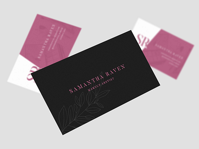 Samantha Raven Makeup - Business Card branding business business card business card design business cards businesscard businesscards card card design cards cards ui design designer graphic design graphic designer illustrator logo design logotype typography visual identity