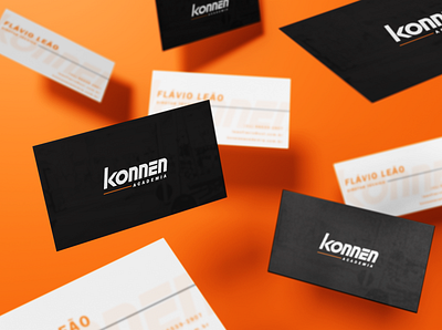 Konnen Gym - Business Card branding business business card business card design business card mockup businesscard design designer fitness fitness center fitness club fitness logo graphic design graphic designer gym gym logo gymnastics orange orange logo visual identity