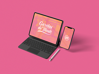 Garotas de Blush blush branding design designer devices fashion feminine girl girls graphic design graphic designer laptop logo phone pink ui vector visual identity woman women