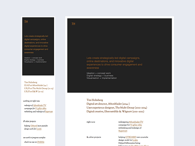 WIP – Personal online presentation grid helvetica portfolio responsive sorts mill goudy typography