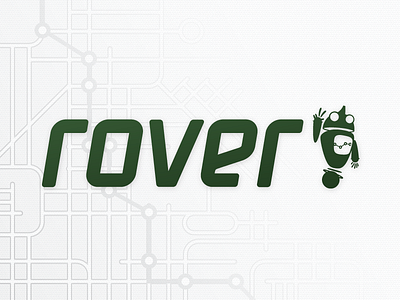 Rover App - Identity - Deep Green green icon identity logo mark robot rover transportation typography