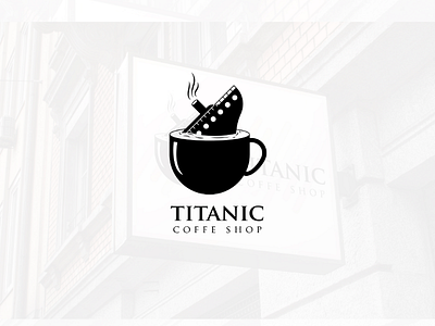 Titanic coffee shop logo brand branding coffeeshop