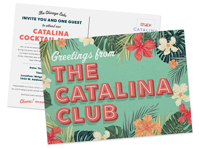Catalina Club Cocktail Mixer event invite design invitation type typography vector vintage