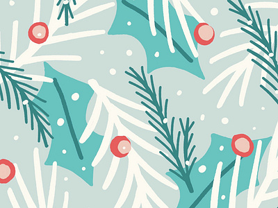 Winter Botanicals background botanicals christmas hand drawn handdrawn holiday illustration pattern pattern design wallpaper winter