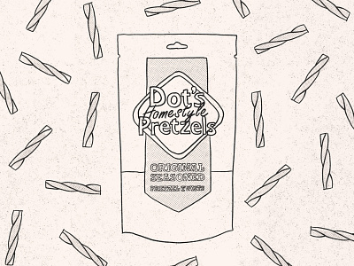 Ode to Dot's Pretzels design dots dotspretzels food hand drawn handdrawn handlettering illustration lettering pretzels snacks