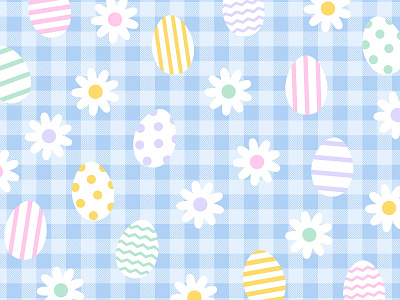 Easter Eggs and Florals Pattern
