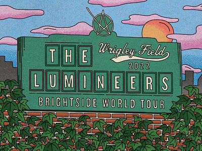 The Lumineers at Wrigley Field 2022 chicago chicago cubs concert design hand drawn handdrawn illustration thelumineers wrigley field