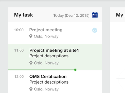 My Task calendar ipad meeting task ui ux